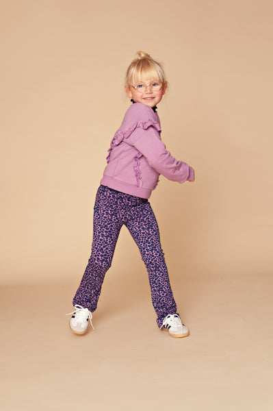 Stains & Stories girls flared pants purple gebloemd in maat 92, 98, 104, 110, 116