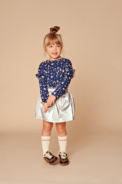 Stains & Stories girls t-shirt long sleeve cobalt verkrijgbaar in maat 92 tot en met 116