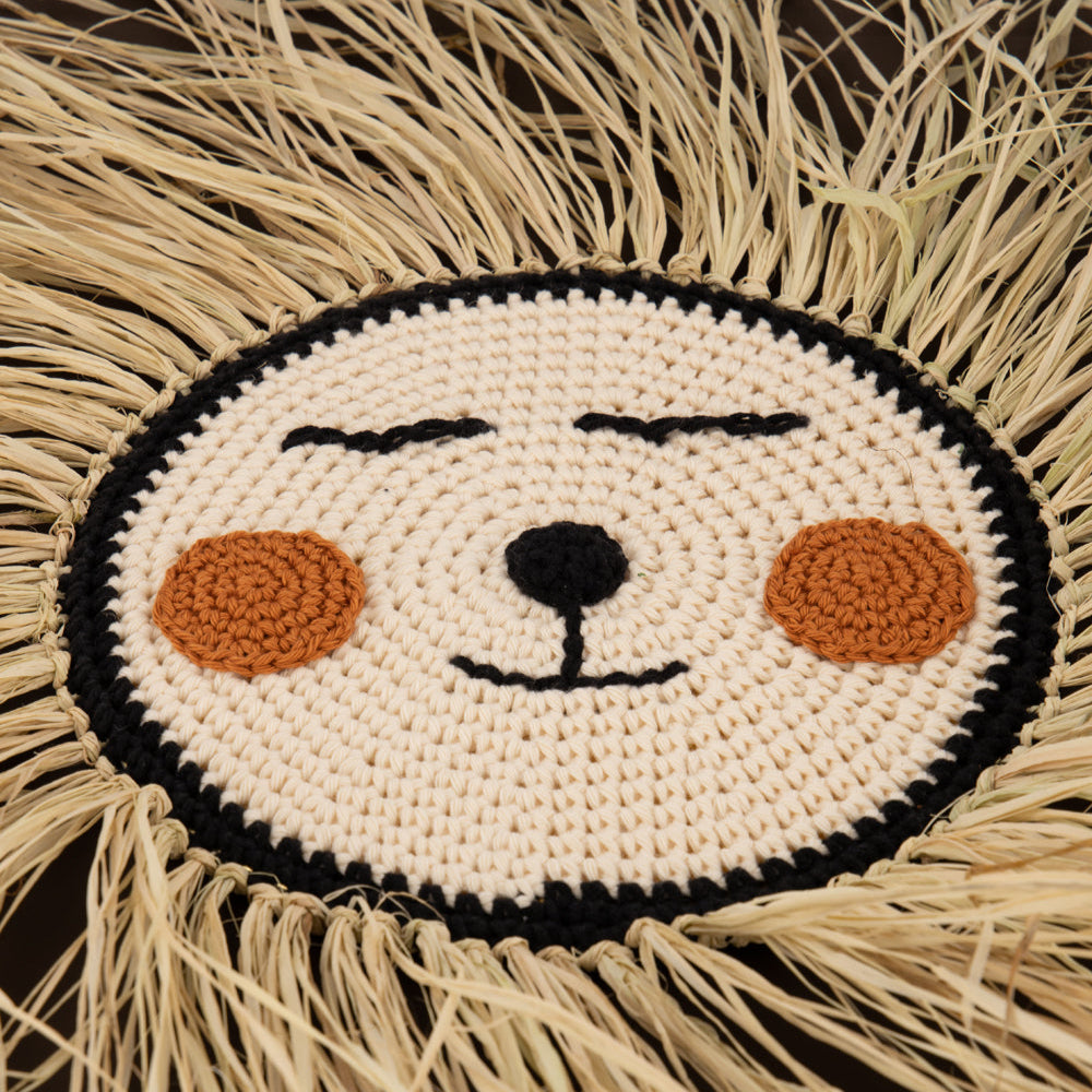 Rotan leeuwtje met gehaakt gezichtje