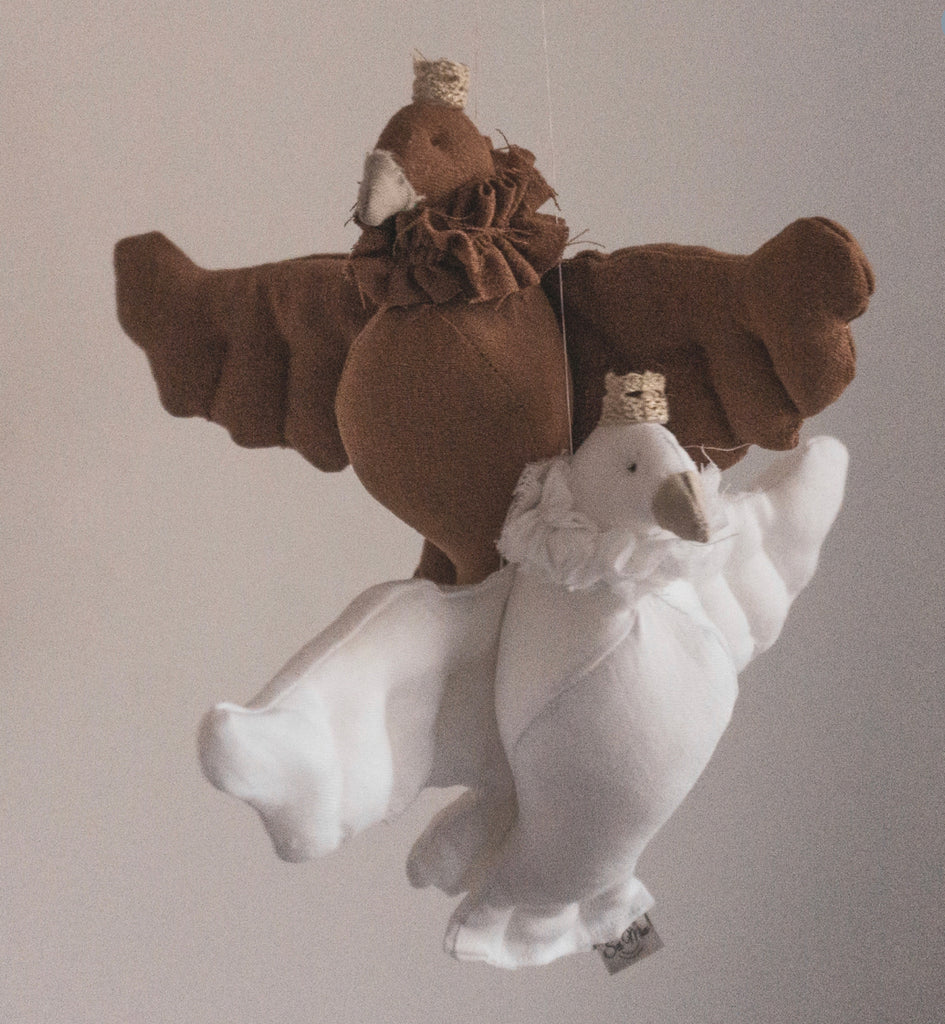 Linnen vogeltje Donker Bruin