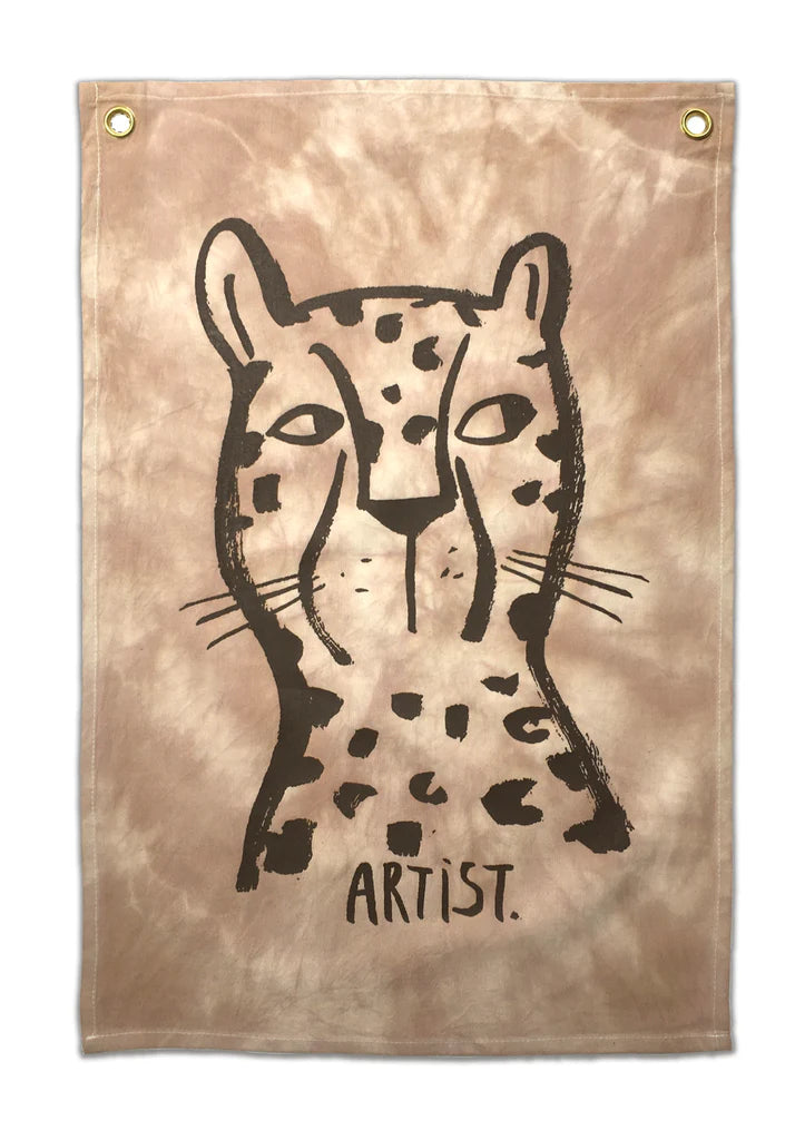 Studio Loco Wandkleed gemaakt van Organisch Katoen met een speelse tijger.