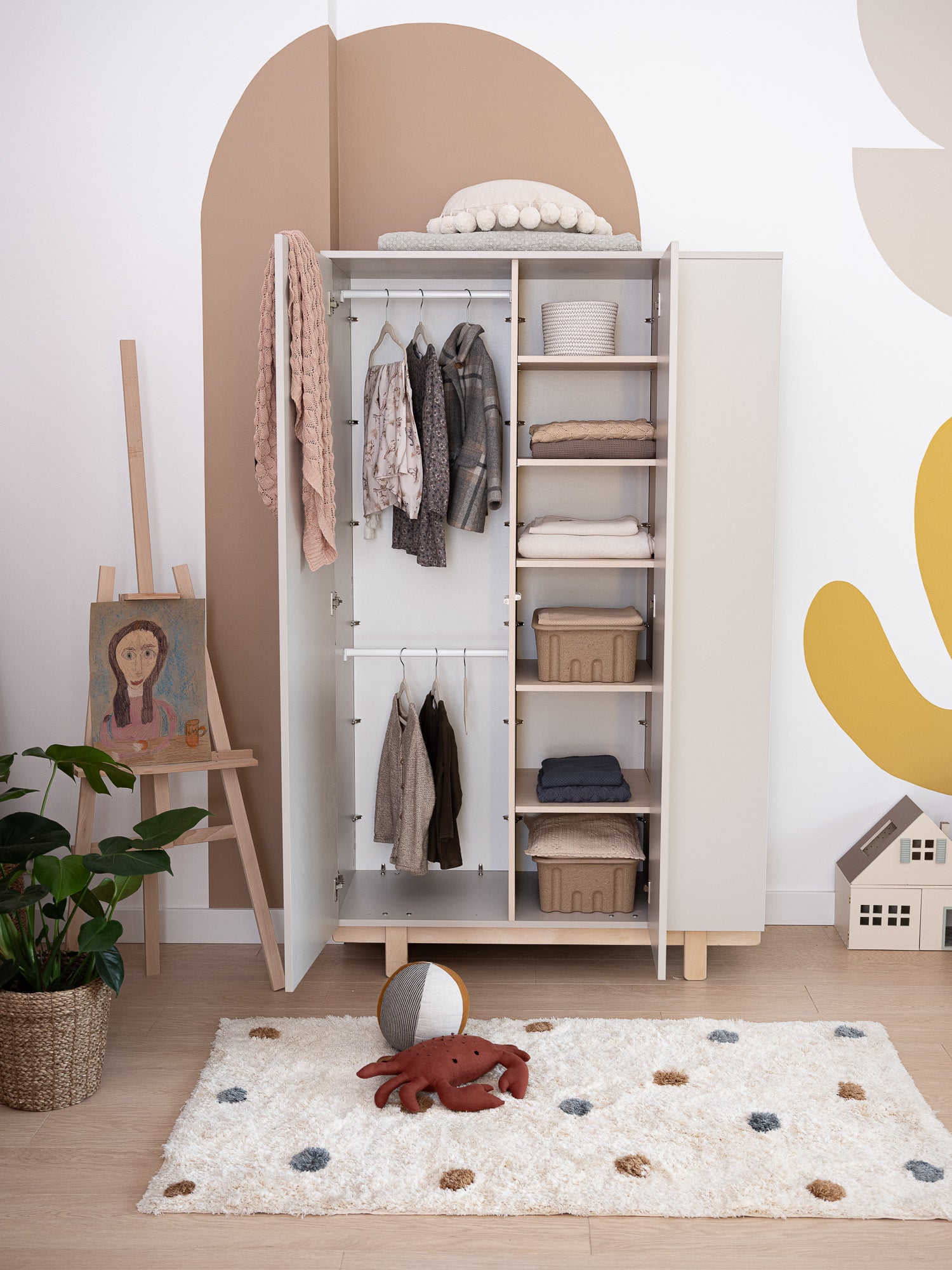 Dmellin Kledingkast, Hoekkast Voor Slaapkamer, Hoekkast Met 4 Draaideuren 174x91h184 Cm Eiken Dmellin Kledingkast, Hoekkast Voor Slaapkamer, Hoekkast Met 4 Draaideuren 174x91h184 Cm Eiken